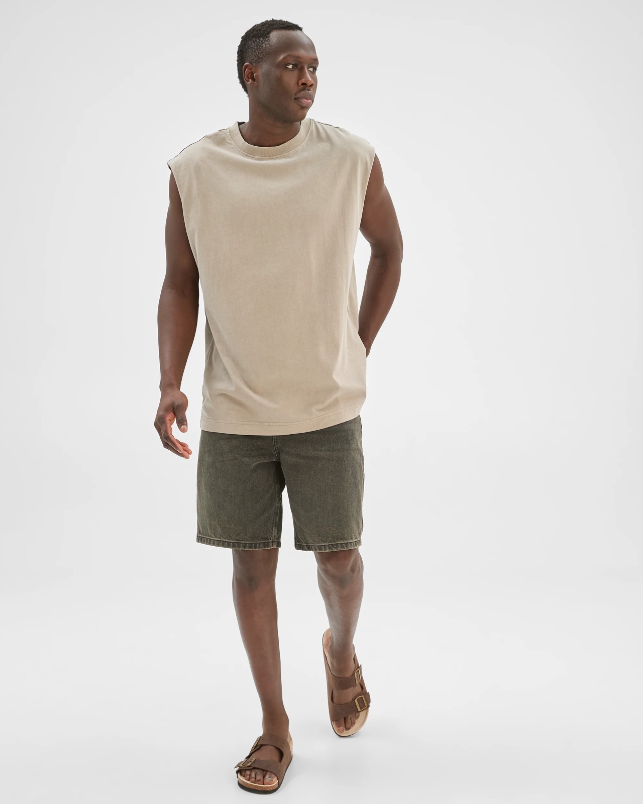 Commons Australian Cotton Heavyweight Muscle Tank Top - Elephant Grey 4 of 5