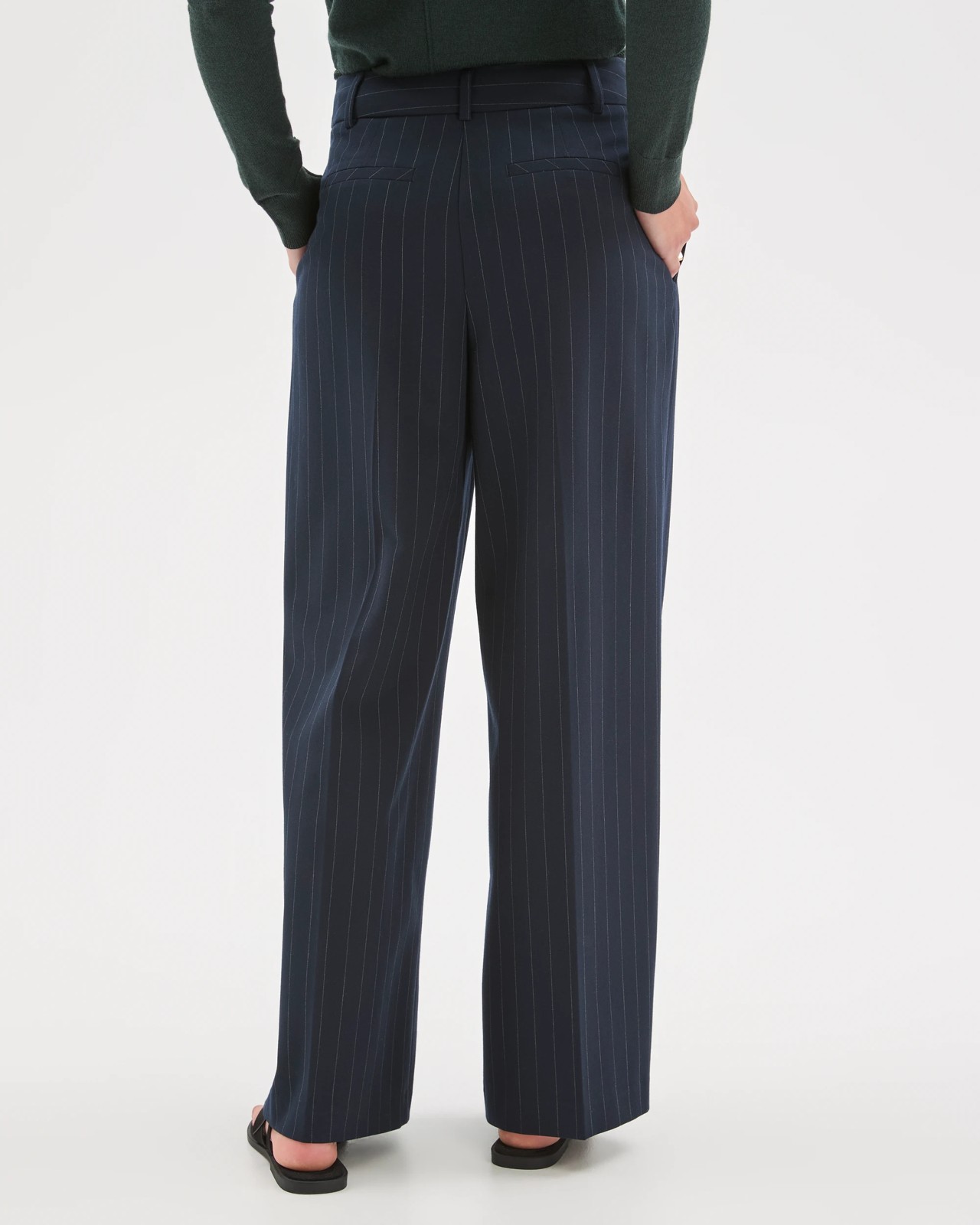 Petites Pinstripe Tailored Pants 4 of 5