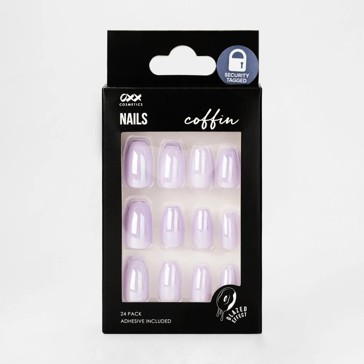False Nails, 24 Pack, Coffin Shape, Glazed Effect - OXX Cosmetics