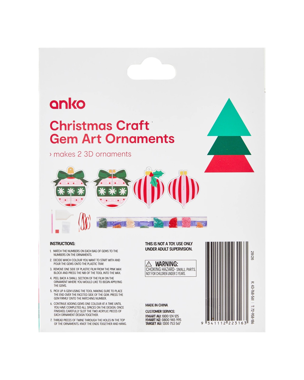 Anko Christmas Craft Gem Art Ornaments 3 of 3