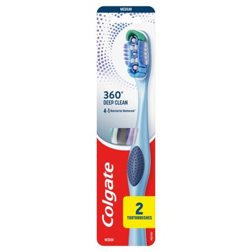 Colgate 2 Pack Medium 360 Degree Whole Mouth Clean Toothbrush