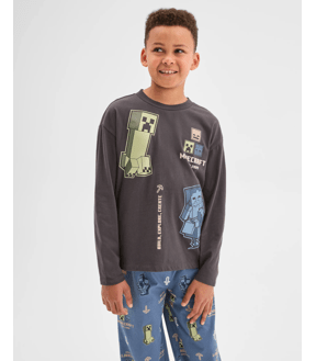 Minecraft Australian Cotton Older Boys Jersey Pyjama Set