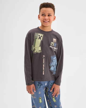Minecraft Australian Cotton Older Boys Jersey Pyjama Set