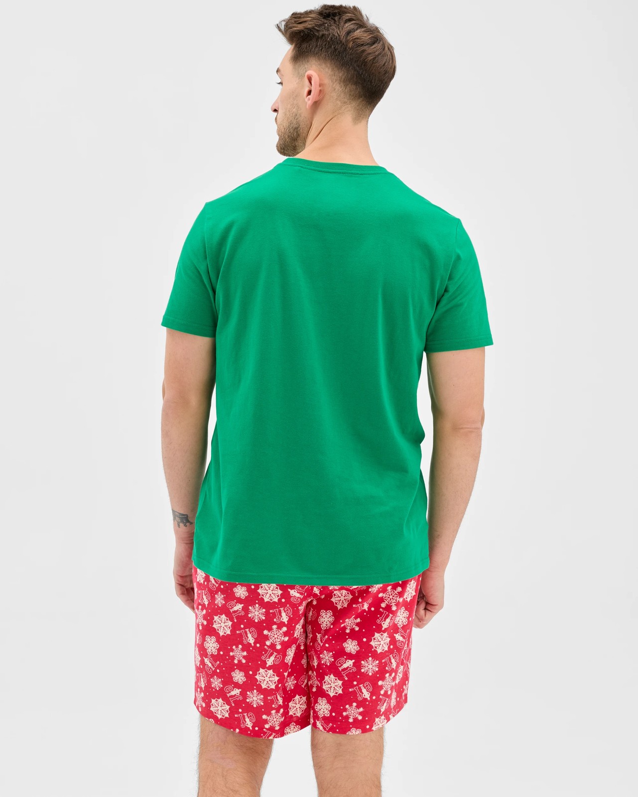 Short Sleeve Top and Shorts Christmas Pyjama Set 4 of 5