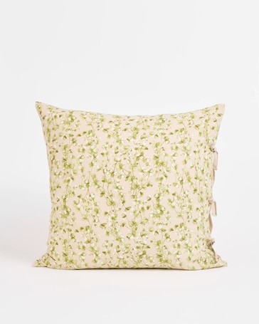 Cleo Clover Linen/Cotton European Pillowcase - Pebble