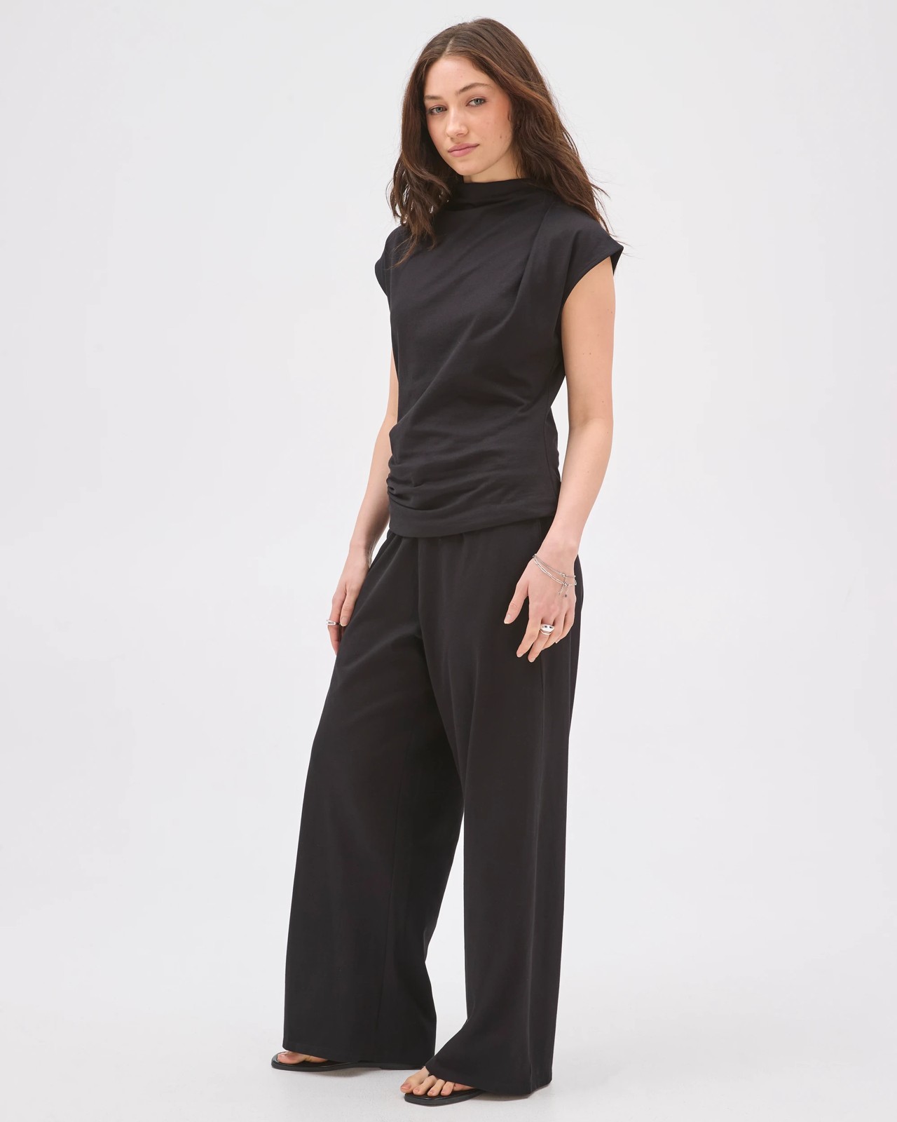 Lily Loves Australian Cotton Straight Leg Frill Pants - Black 4 of 6