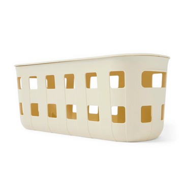 5.6L Rectangle Trellis Basket with Lid, Beige - Anko