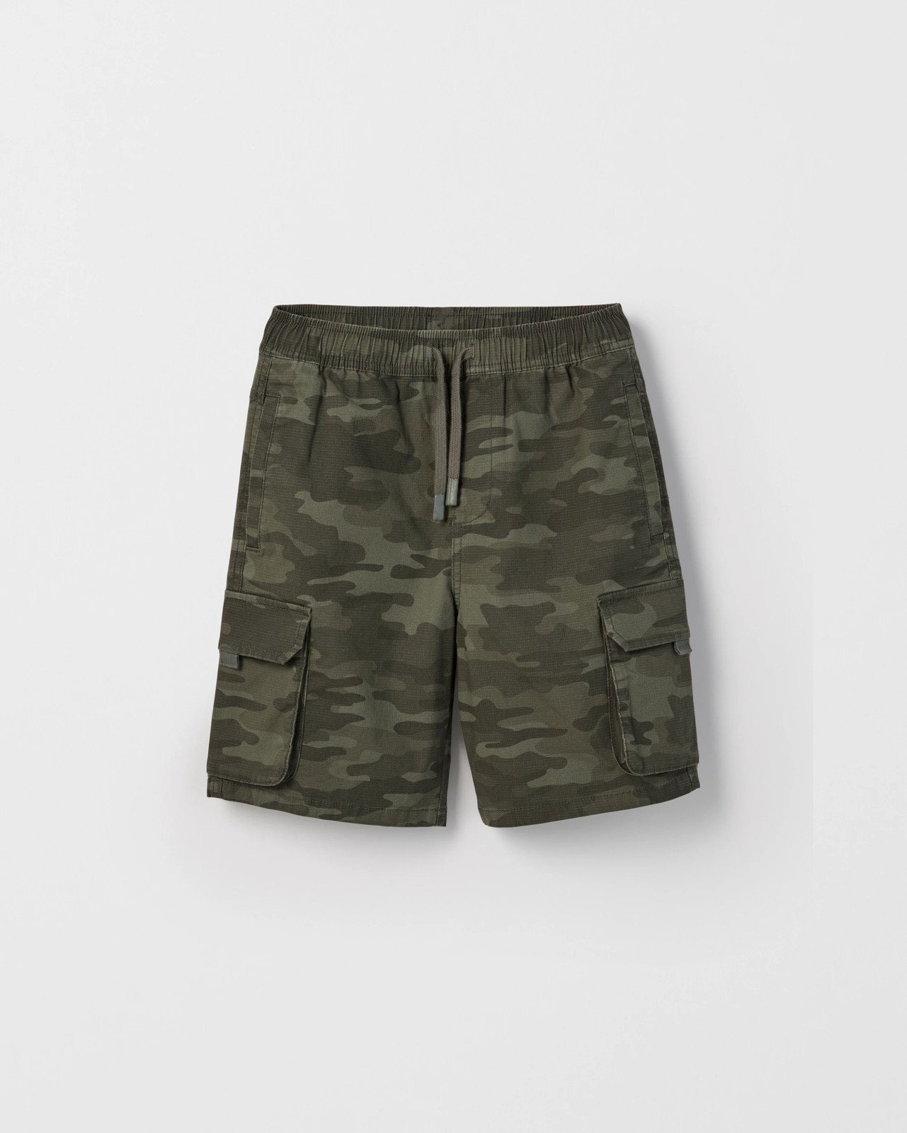Cotton Knee Length Cargo Shorts - Green Camo 4 of 6