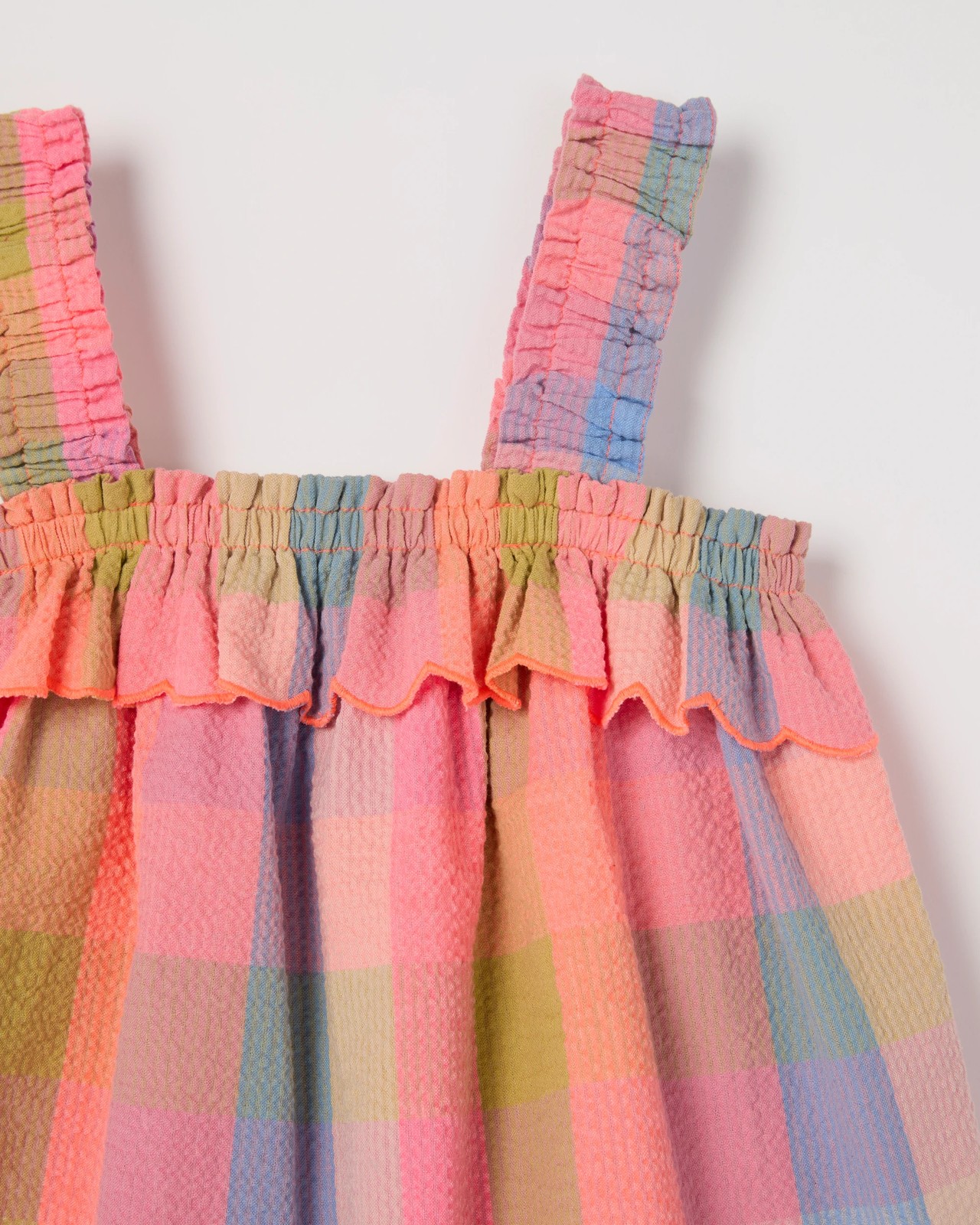 Seersucker Woven Top & Shorts Set - Multi Check 2 of 2