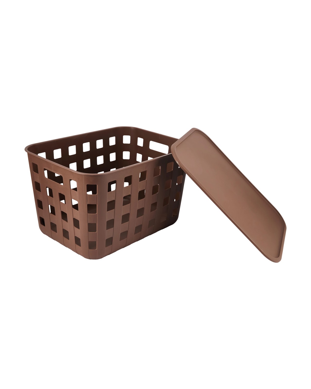 45L Rectangle Trellis Basket with Lid, Chocolate - Anko 3 of 6