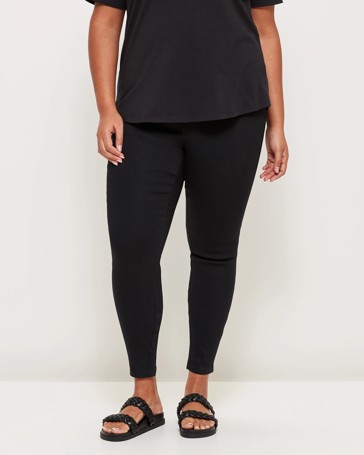 High-waisted black denim Jeggings