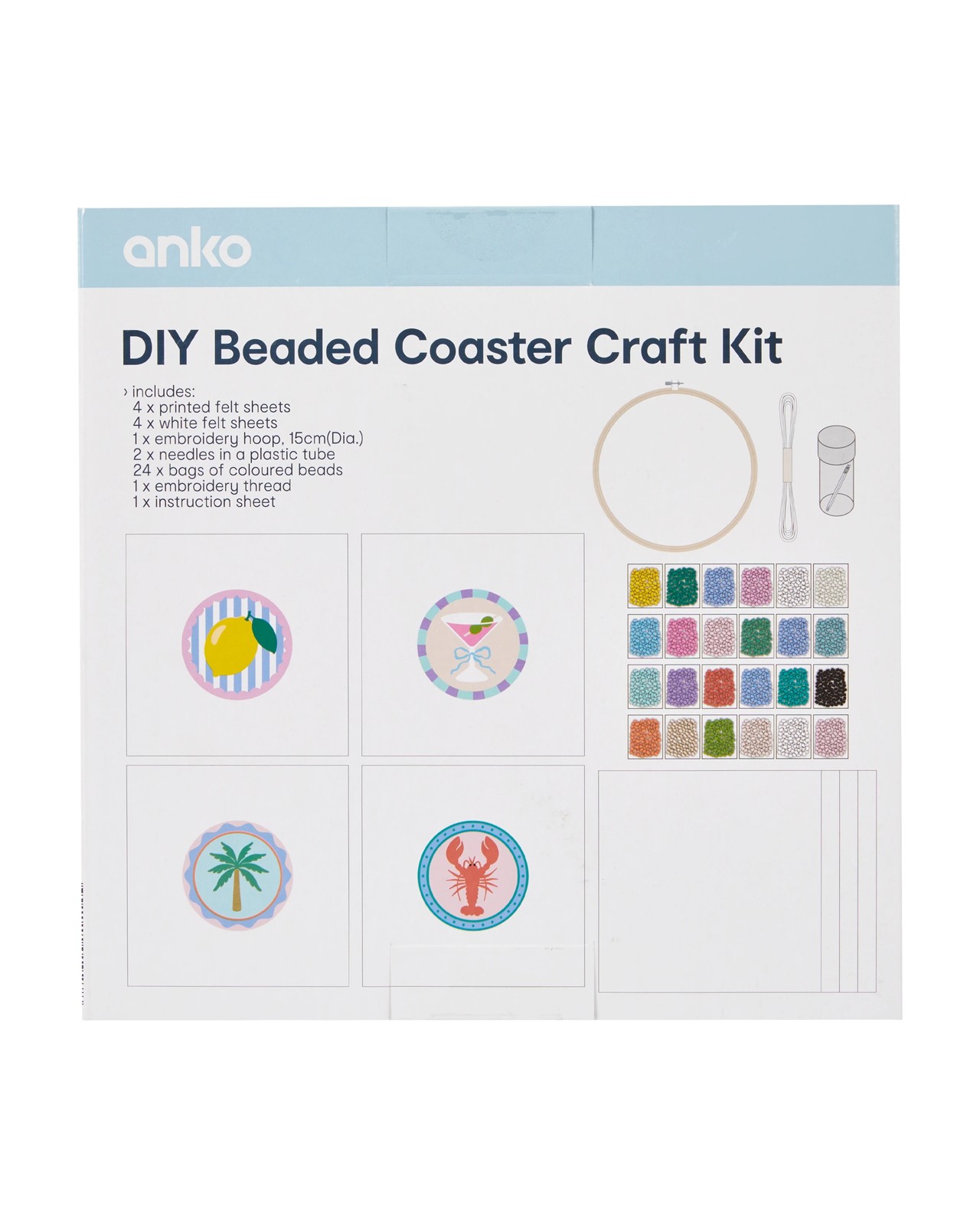 Anko DIY Beaded Coaster Craft Kit 3 of 3