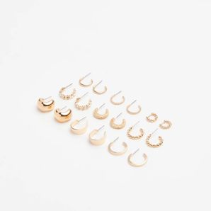 9 Pack Hoop Earrings