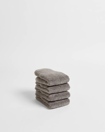 Luxury Egyptian Cotton 4 Pack Face Washer - Grey
