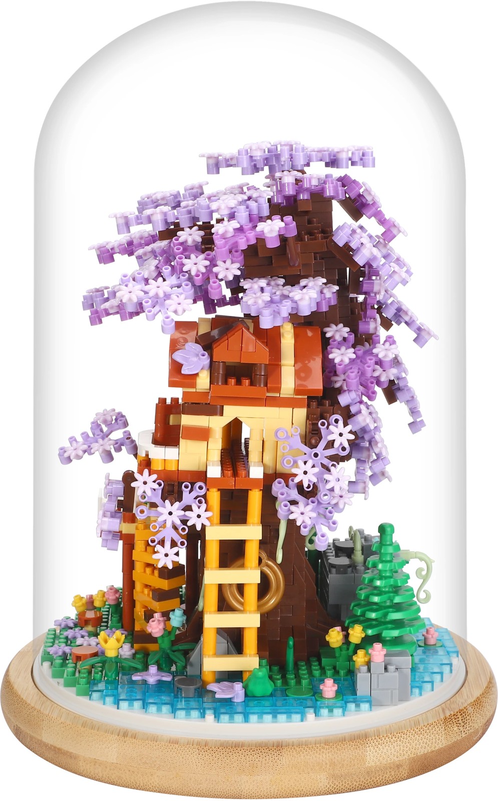 1372 Piece Mini Blocks Flower Series: Jacaranda Tree in Dome 2 of 5