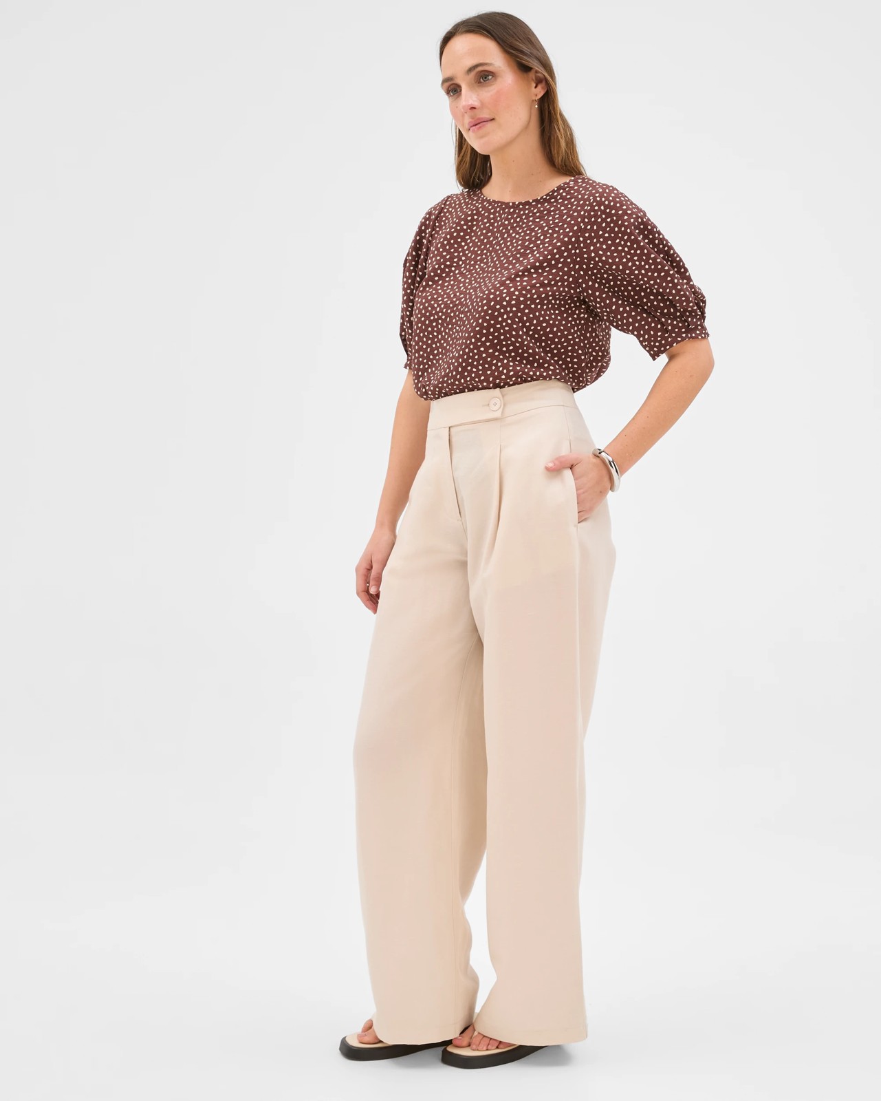 Preview Harper Tailored Ultra Wide Leg Pants - Pumice X Dye 3 of 5