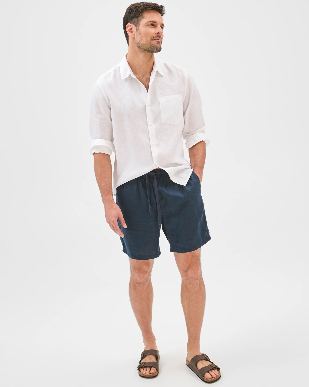 European Linen Shorts - Navy 5 of 6