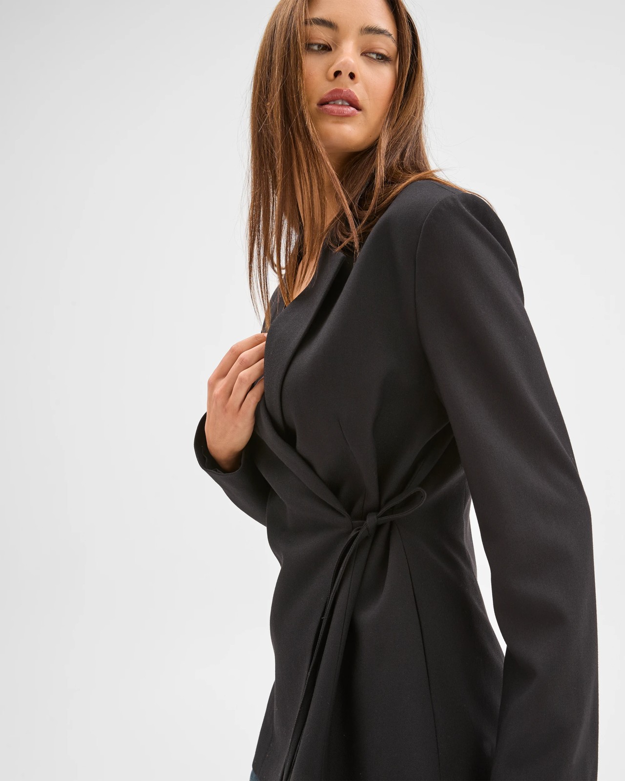 Lily Loves Wrap Tie Detail Blazer - Black 5 of 5