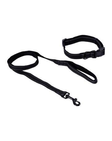 Anko Black Reflective Collar and Lead Set - Large