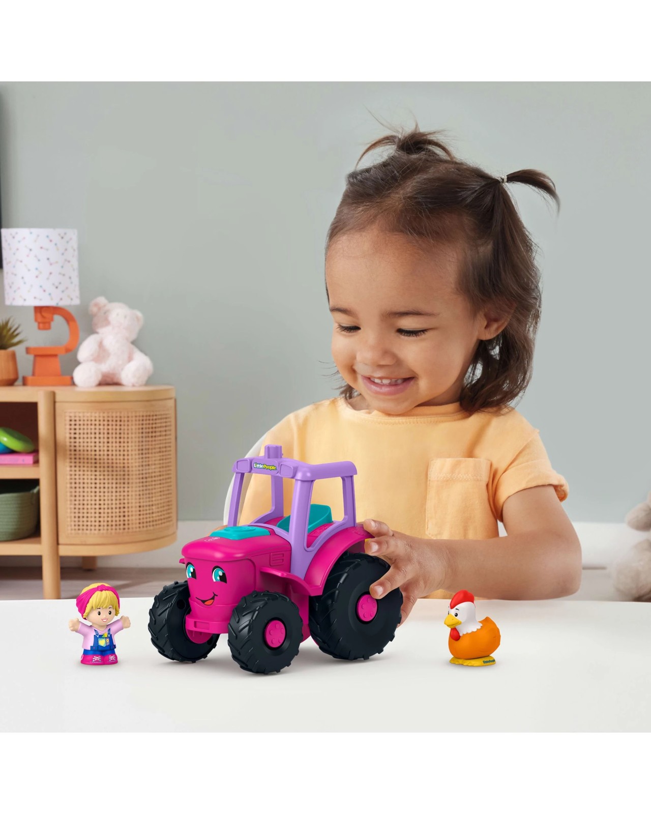 Fisher-Price Little People Barbie Tractor Musical Farm Truck 4 of 4