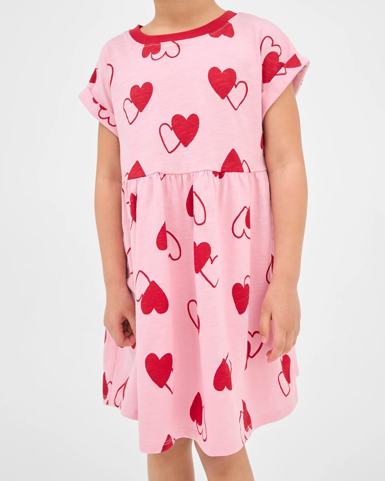 Australian Cotton Knit Dress - Pink Red Heart 5 of 5