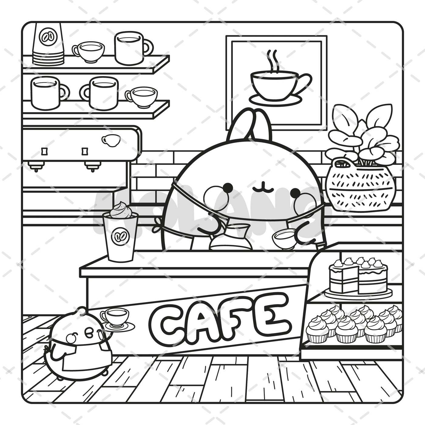 Molang Cafe Cuties: A Cosy Colouring Book 2 of 5
