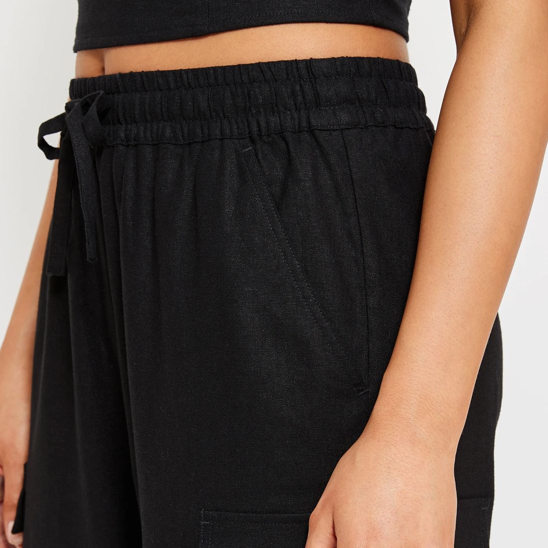 European Linen Blend Cargo Pants Lily Loves Black Target Australia