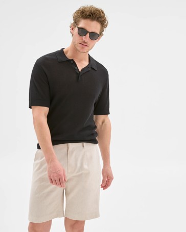 European Linen Blend Suit Shorts - Preview