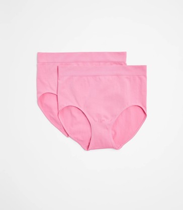 Ambra Women's Smooth Lines Full Brief 2 Pack Pink