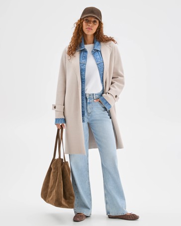 Australian Cotton Blend Knitted Trench Jacket