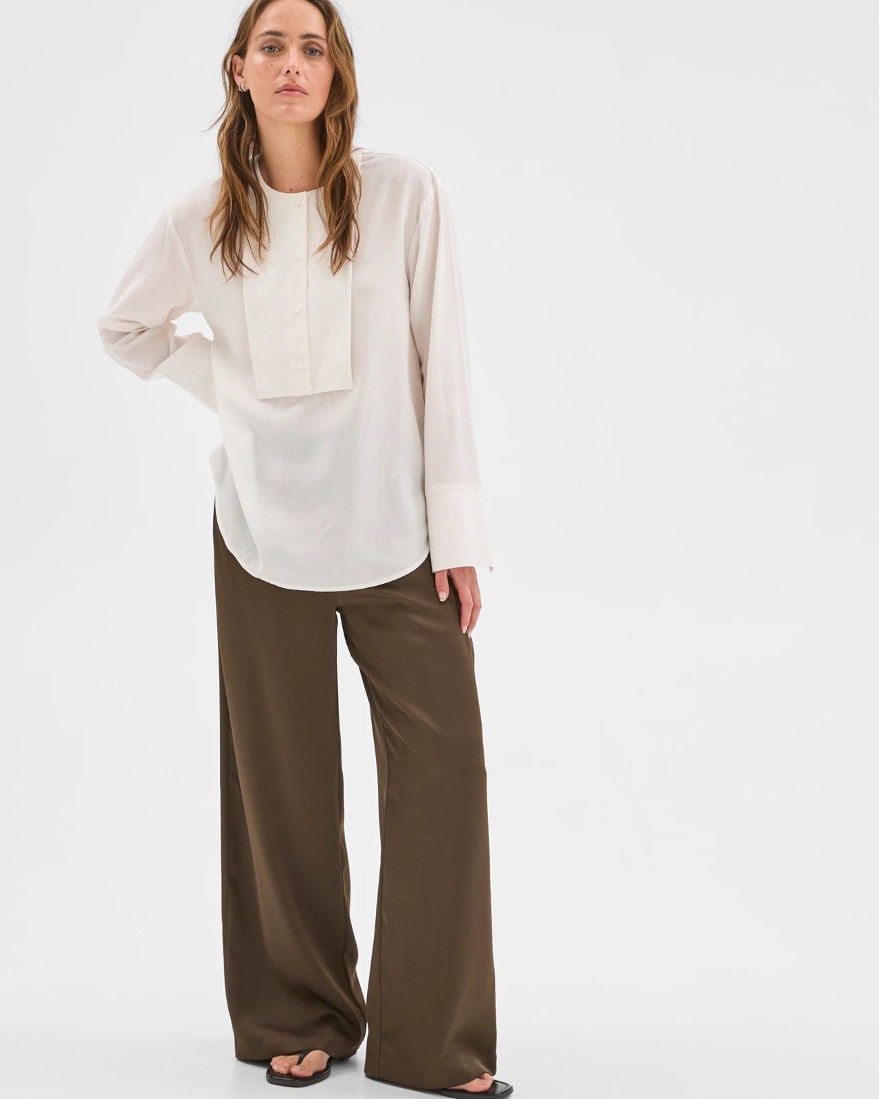 Preview Long Sleeve Tux Detail Shirt 2 of 6