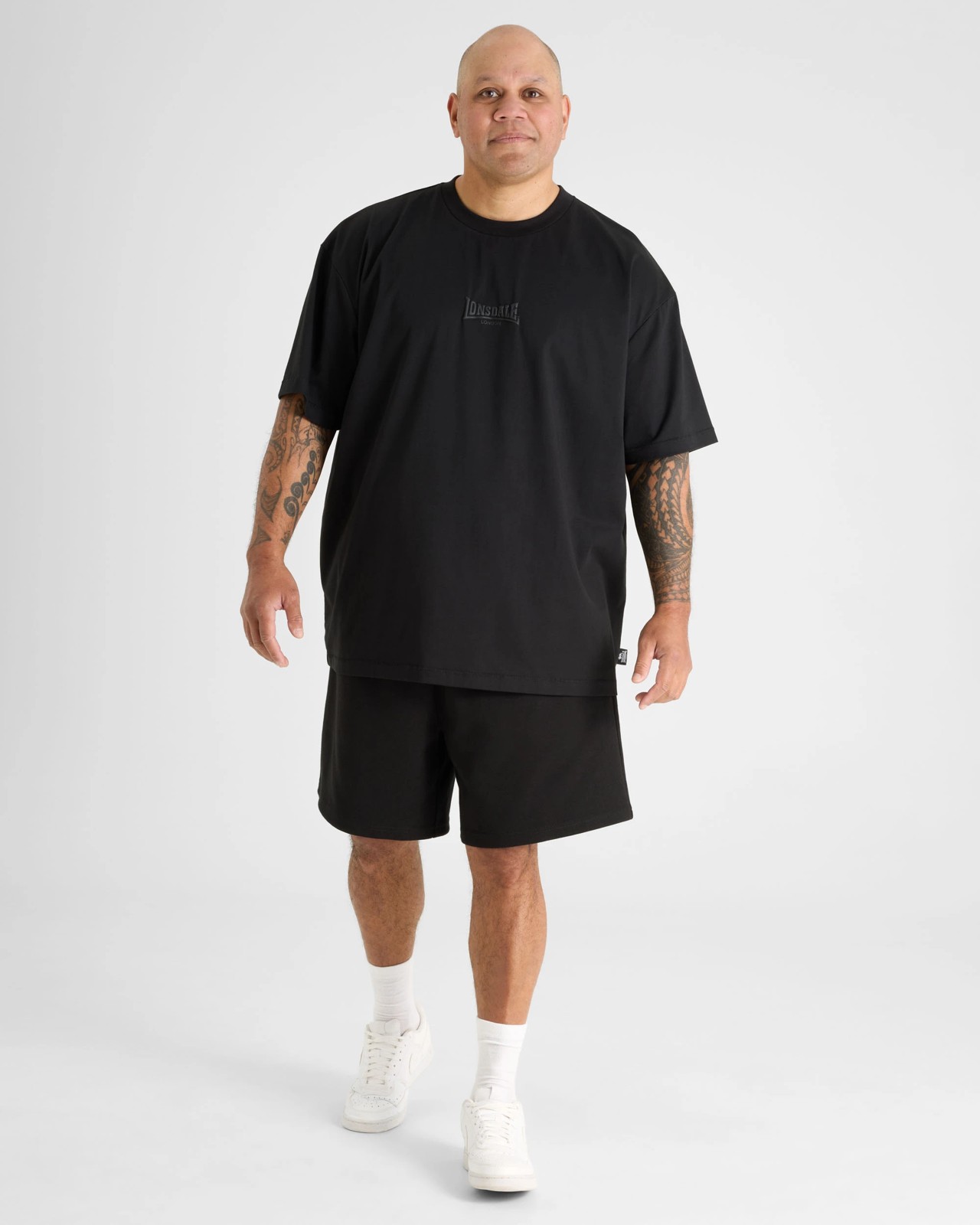 Lonsdale London Plus Size Double Knit Coolmax T-Shirt - Black 3 of 4