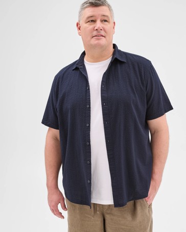 Plus Size Australian Cotton Seersucker Shirt