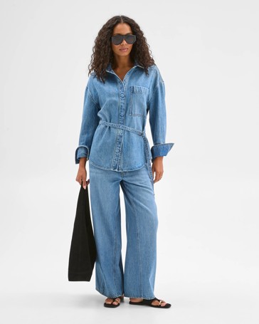 Belted Denim Shacket
