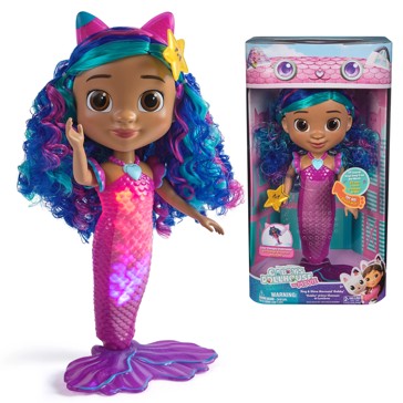 Gabby's Dollhouse: The Movie, Sing & Shine Mermaid Gabby, Waterproof Mermaid Doll