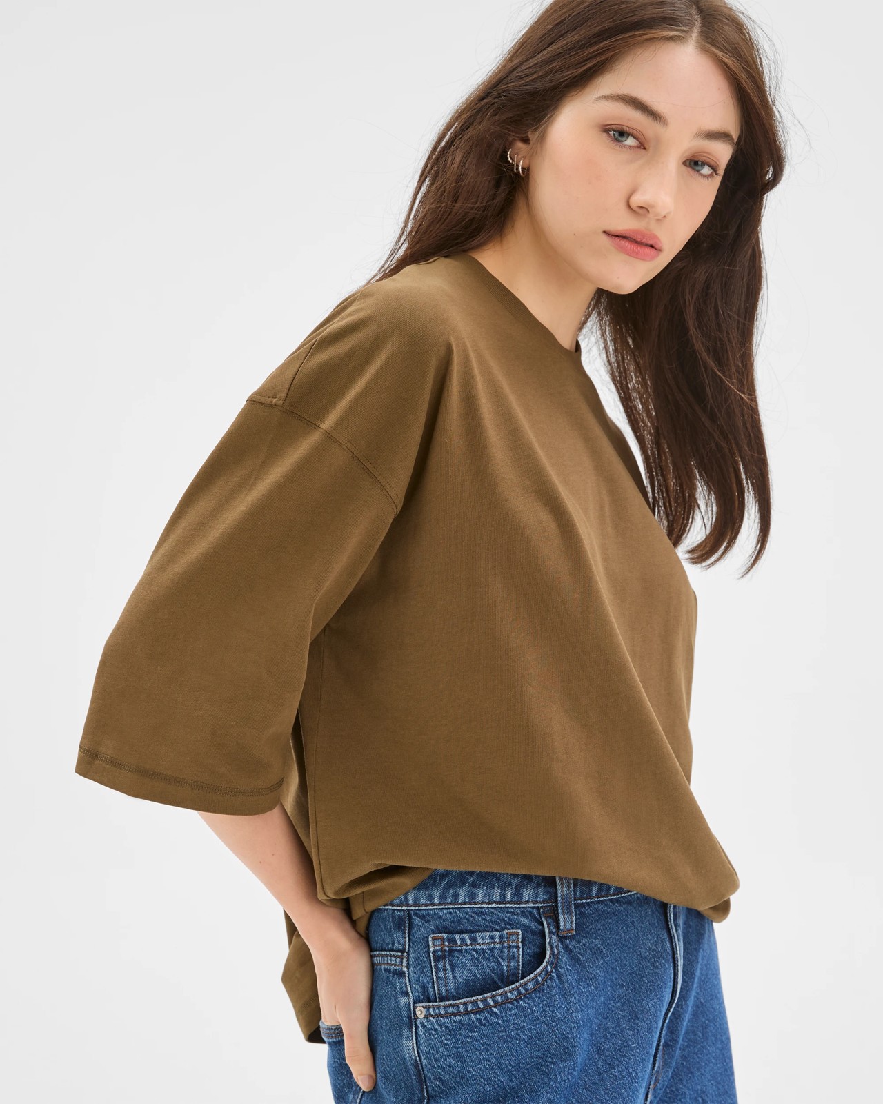Lily Loves Australian Cotton Oversized T-Shirt - Deep Moss 4 of 6
