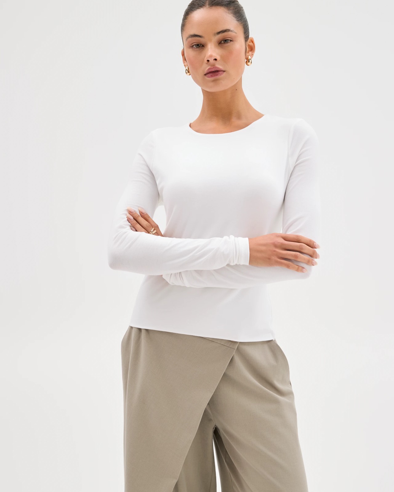 Lily Loves Australian Cotton Crew Neck Top - Lily White 2 of 6