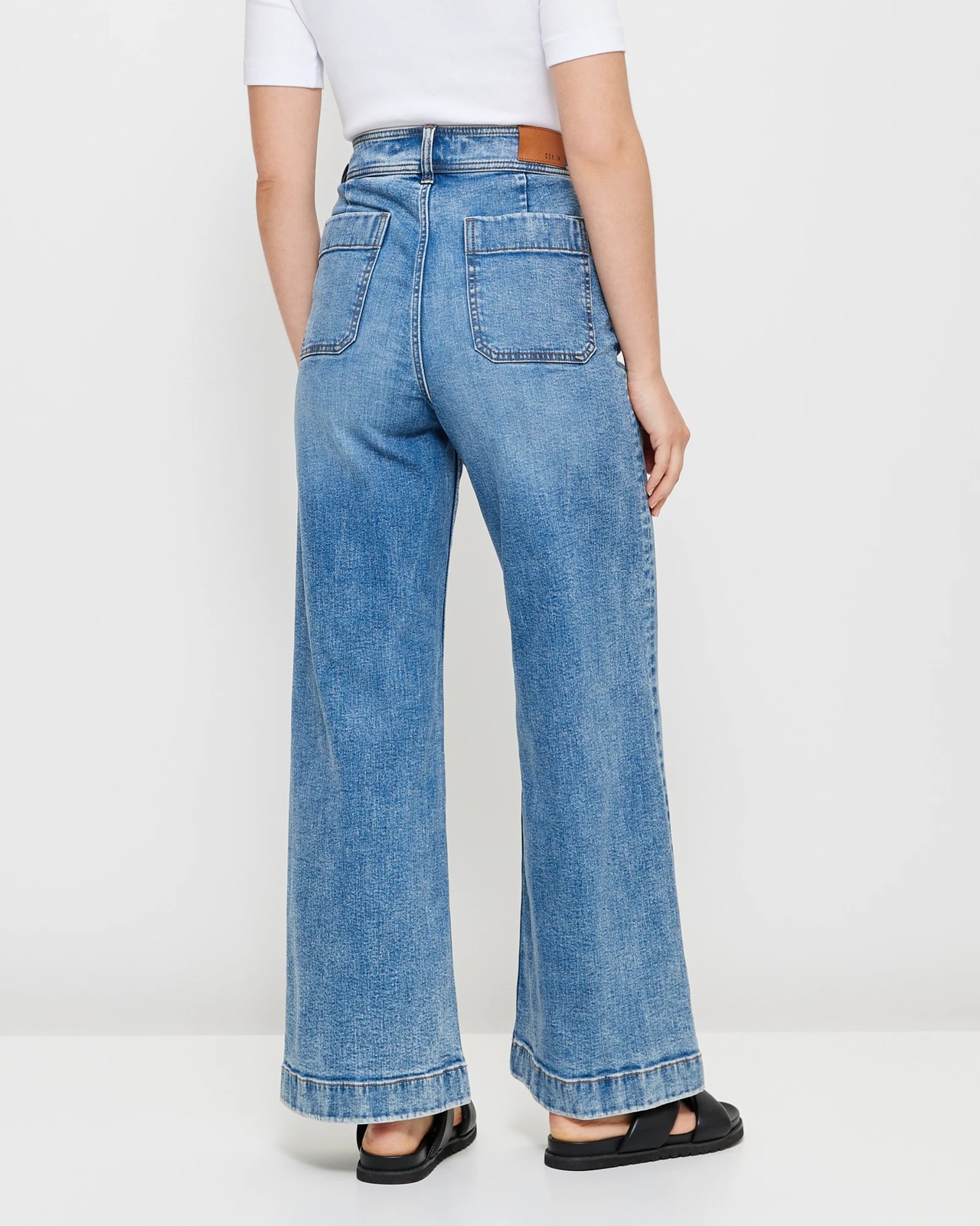 Mila Denim Super High Rise Wide Leg Full Length Jeans | Target Australia