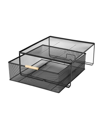 Anko 1 Drawer Wide Mesh Organiser - Black