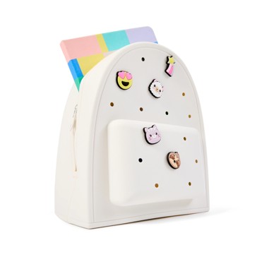Mini Backpack with Charms, White - Anko
