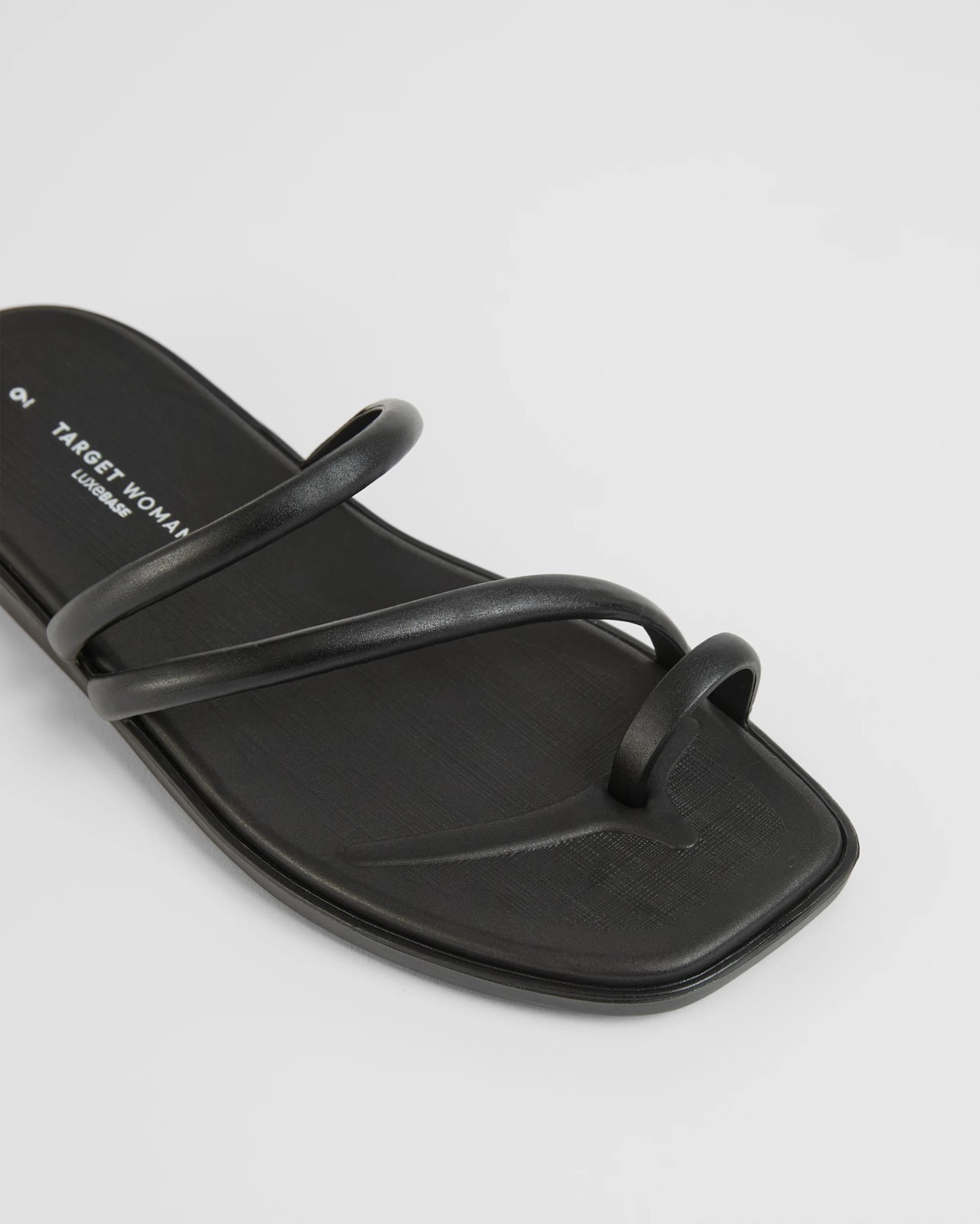 Padded Toe Post Strappy Slides - Black 3 of 3