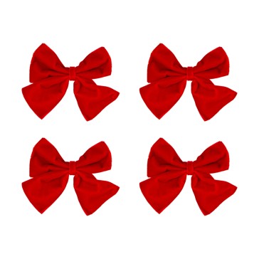 4 Pack Red Bow Napkin Rings - Anko