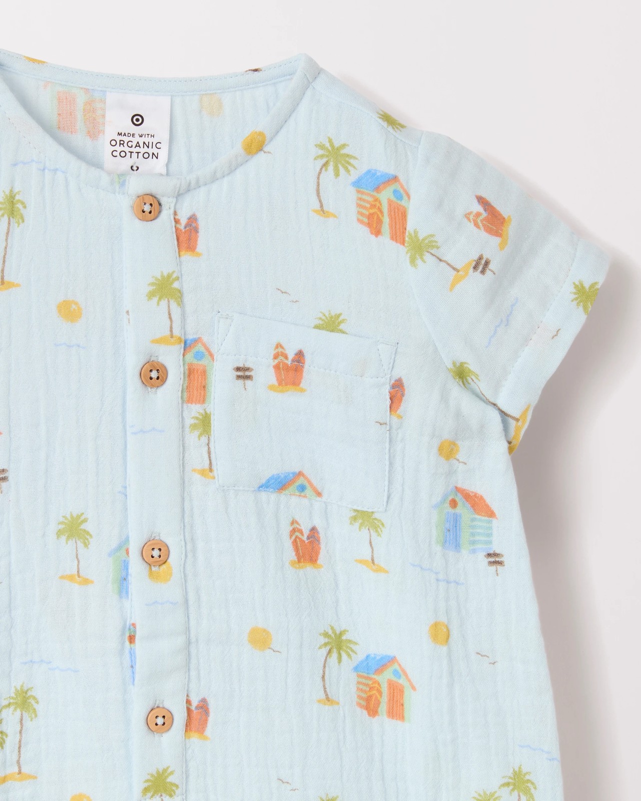 Baby Organic Cotton Woven Romper 6 of 6