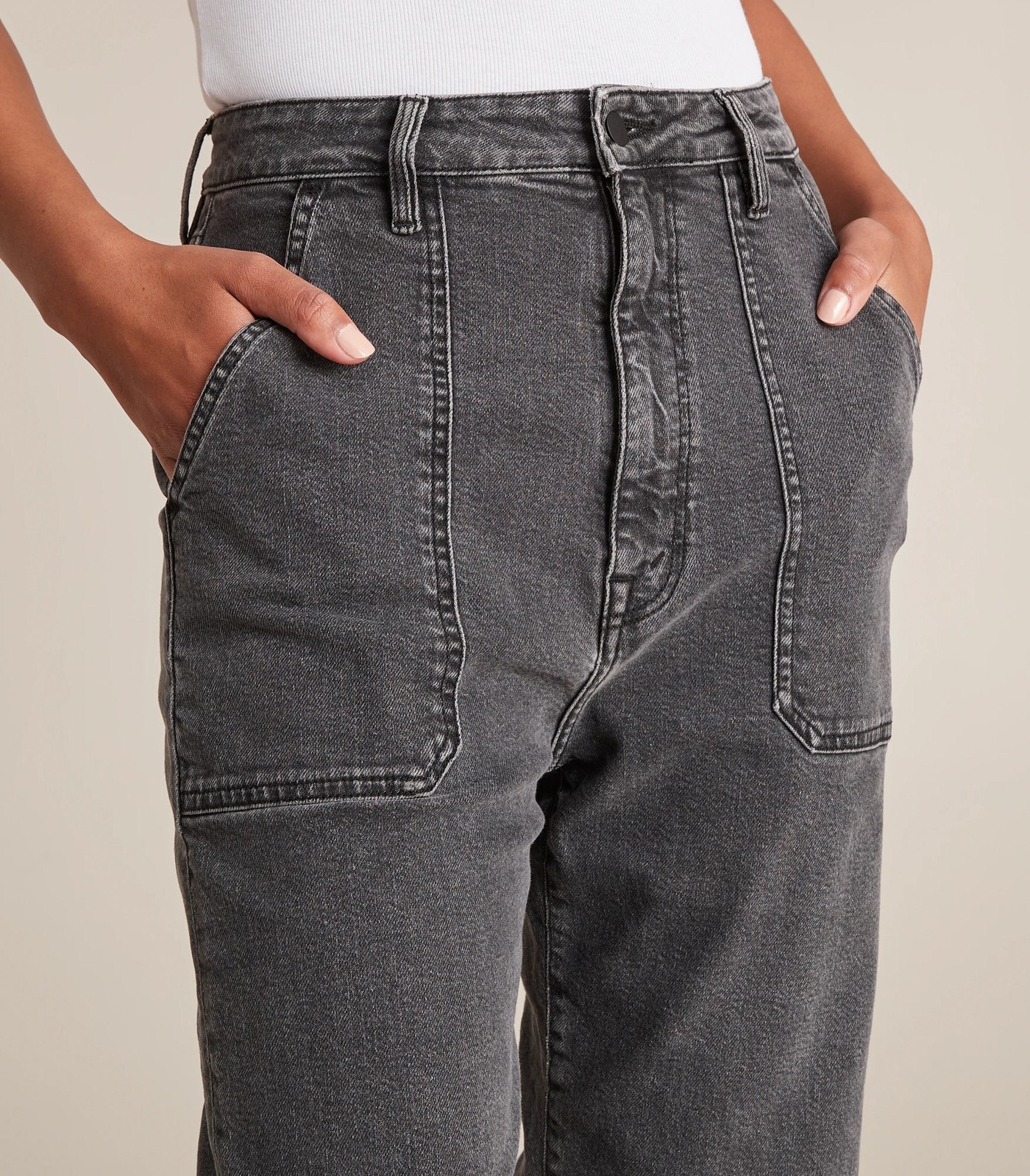 Yasmin Elasticated Hem Denim Jogger Pants 3 of 6