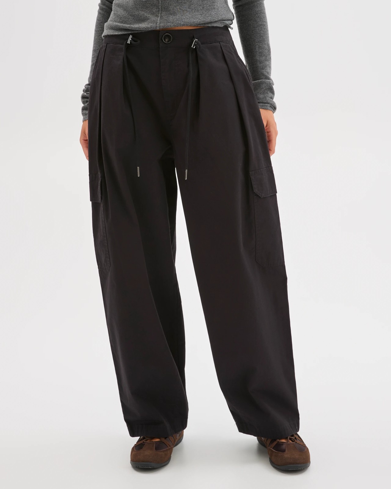 Lily Loves Australian Cotton Contrast Pocket Cargo Pants - Black 5 of 5