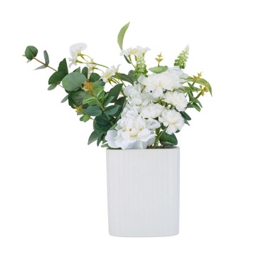 Artificial White Flowers in Vase - Anko