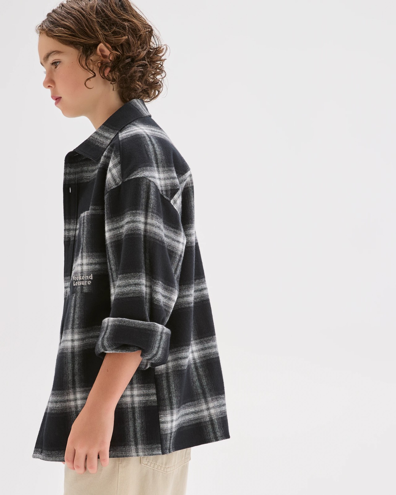 Australian Cotton Long Sleeve Check Shirt - Black 4 of 5