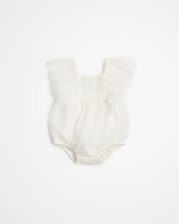 Baby Ruched Party Tulle Bodysuit