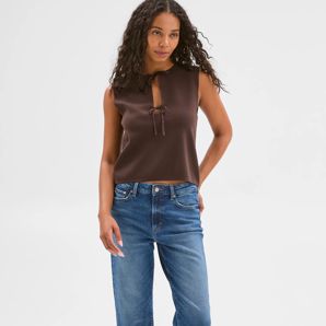 Mid Rise Crop Length Straight Denim Jeans - Bella product image
