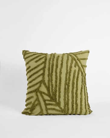 Oakley Cotton Textured Leaf European Pillowcase - Green